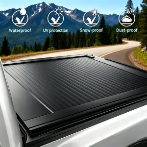 hyundai santa cruz aluminum tonneau cover hard retractable truck bed cover with lock no drill install